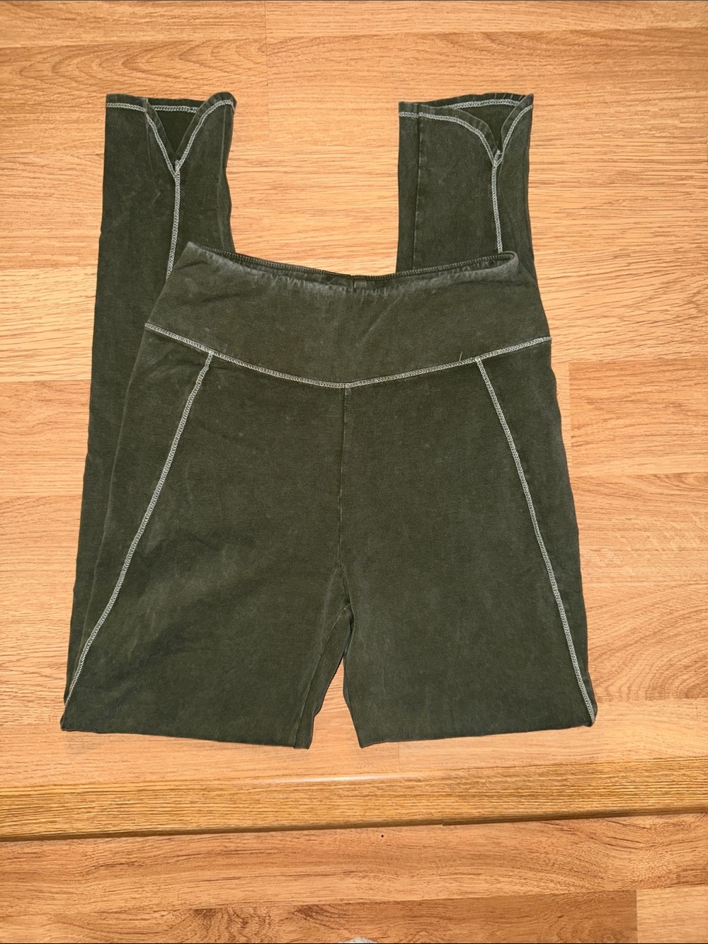 Anthropologie Saturday Sunday Suede Olive Leggings